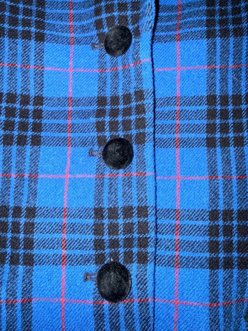 Vintage Pendelton 16P Wool Riding Jacket Coat Blue Black Plaid Women Blazer EUC - Picture 6 of 11